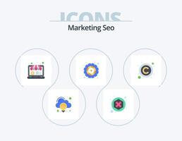 Marketing SEO Flat Icon Pack 5 Icon Design. Gesetz. Kopieren. Internet. Ausrüstung. Optionen vektor