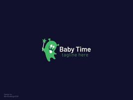magisches Baby-Logo-Design - Baby-Zeit-Vektor vektor