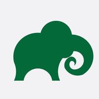 Häftigt grön elefant logotyp design vektor