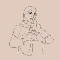 värld hijab dag. arabicum muslim kvinna i hijab och abaya. eleganta islamic modell vektor