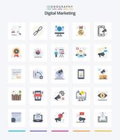 kreatives digitales Marketing 25 flaches Icon Pack wie Position. vergeben. Hyperlink. Facebook. Rechner vektor
