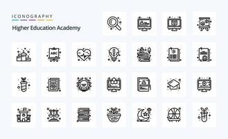 25 Academy-Line-Icon-Pack vektor