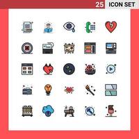 25 kreativ ikoner modern tecken och symboler av hjärta ge sig på telefon person telefon laser redigerbar vektor design element
