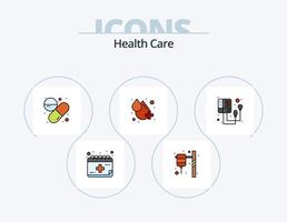 Gesundheitswesen Linie gefüllt Icon Pack 5 Icon Design. Fall. Bakterien. Prüfbericht. medizinisch vektor