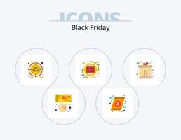 svart fredag platt ikon packa 5 ikon design. handel. försäljning. mål. procentsats. försäljning rabatt vektor
