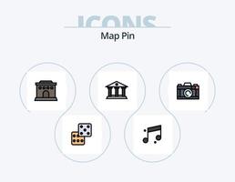 Karte Pin Linie gefüllt Icon Pack 5 Icon Design. . Tasse. Getränk. heiß. Klang vektor