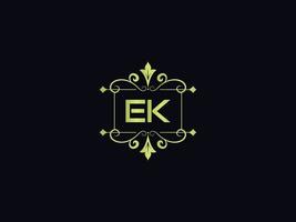 minimales ek-Logo-Bild, quadratisches ek-Luxus-Logo-Brief-Vektor-Icon-Design vektor
