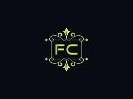modern fc logotyp brev, färgrik fc lyx logotyp mall vektor