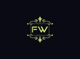modern fw logotyp brev, färgrik fw lyx logotyp mall vektor