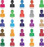 Menschen-Avatar-Set. Sammlung verschiedener Charaktere für Männer und Frauen. isolierte Vektorillustration. vektor