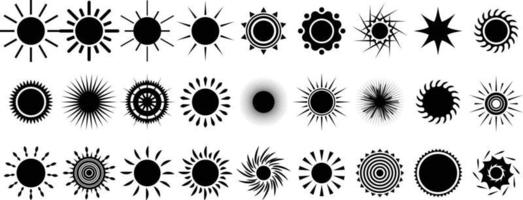 Sol ikoner vektor symbol uppsättning.