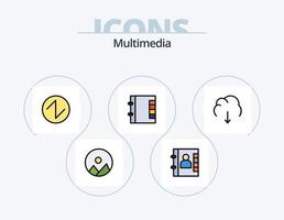 Multimedia-Linie gefüllt Icon Pack 5 Icon-Design. . . Welle. Schublade. Archiv vektor