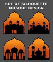 satz von silhouette moschee design vektor