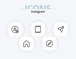 Instagram linje ikon packa 5 ikon design. Kontakt. tweeta. set. hash märka. Twitter vektor