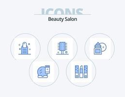 Schönheitssalon blau Icon Pack 5 Icon Design. Spa-Salon. Kosmetika. Lippenstift. Kamm. Salon vektor