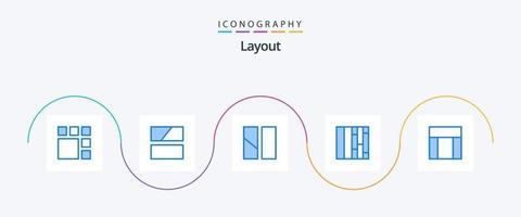 Layout Blue 5 Icon Pack inklusive . Webseite. vektor