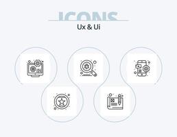 ux und ui line icon pack 5 symboldesign. Mülltonne. Weblink. prüfen. Netz. Hyperlink vektor