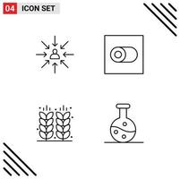 4 kreative Symbole, moderne Zeichen und Symbole von editierbaren Vektordesign-Elementen für Kandidatenfarm-Fokusschalterfeld vektor