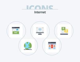 internet platt ikon packa 5 ikon design. utveckling. smart. tillgång. skärm. elektronik vektor