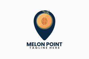 flache moderne Melonen-Pin-Point-Logo-Vorlage vektor