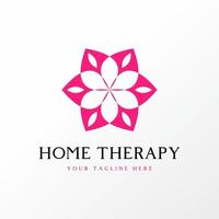 einfache und einzigartige blume in sechs ecken für therapiebild grafik symbol logo design abstraktes konzept vektor stock. kann als Symbol für Schönheit oder Pflanze verwendet werden