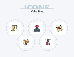 Valentinsgrußlinie gefülltes Ikonenpaket 5 Ikonendesign. Liebe. Valentinsgrüße. Liebe. Valentinstag. Liebe vektor