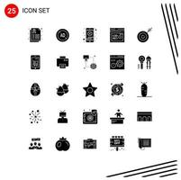 Stock Vector Icon Pack mit 25 Zeilenzeichen und Symbolen für Dart Web Handy SEO Keyword editierbare Vektordesign-Elemente