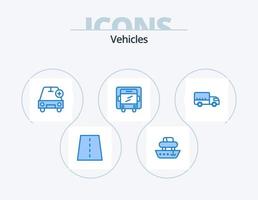 Fahrzeuge blau Icon Pack 5 Icon Design. LKW. Lieferung. Transport. Fahrzeuge. mehr vektor