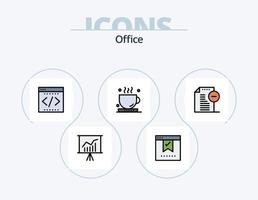 Bürozeile gefüllt Icon Pack 5 Icon Design. Umschlag. online. in Ordnung. Büro. Tee vektor