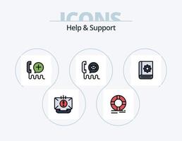 Hilfe- und Support-Linie gefüllt Icon Pack 5 Icon Design. Hilfe. Kontakt. Unterstützung. Unterstützung. Schnittstelle vektor