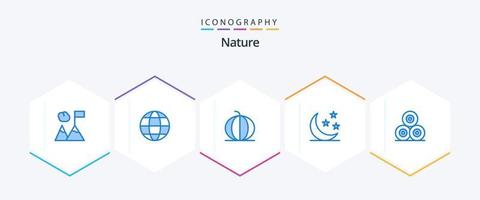 natur 25 blå ikon packa Inklusive hö. natur. natur. måne. halv vektor
