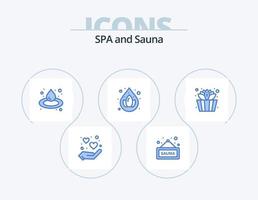 Sauna blau Icon Pack 5 Icon Design. . Sauna. Öl. Eimer. Lotus vektor