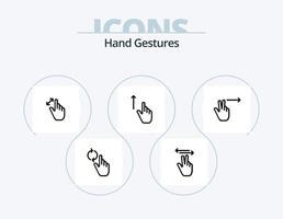 Handgesten Linie Icon Pack 5 Icon Design. links. Finger. berühren. Hand. Geste vektor