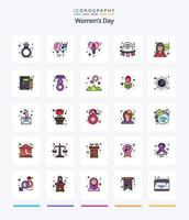 kreativer frauentag 25 zeilengefülltes icon pack wie chat. Frauen. Frauen. Mütter. Tag vektor