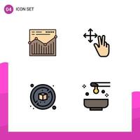 uppsättning av 4 modern ui ikoner symboler tecken för analys låda Rapportera håll honung redigerbar vektor design element