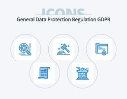 gdpr blau Icon Pack 5 Icon Design. Mappe. legal. gdpr. Gesetz. gdpr vektor