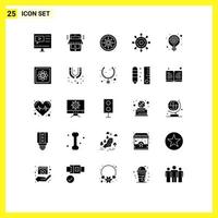 universell ikon symboler grupp av 25 modern fast glyfer av planen hjul marknad marin Indien redigerbar vektor design element