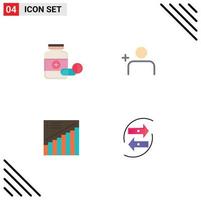 4 universell platt ikon tecken symboler av medicin Graf läkemedel Instagram presentation redigerbar vektor design element