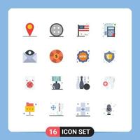 16 kreativ ikoner modern tecken och symboler av papper fil skjorta knapp kalkylator USA redigerbar packa av kreativ vektor design element