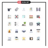 satz von 25 modernen ui-symbolen symbole zeichen für film film badminton datenanalyse editierbare vektordesignelemente vektor