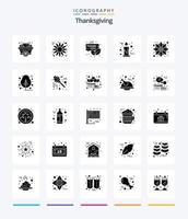 Creative Thanksgiving 25 Glyphen solide schwarze Icon Pack wie Herbst. Geschenk. Geschenkbox. Dekoration. Kerze vektor