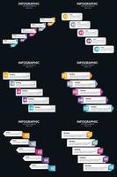 Optimieren Sie Ihre Präsentation mit Vektor 6-Infografikpaket und Zeitleisten