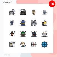 16 kreative Symbole moderne Zeichen und Symbole von Spider Bug Geste Hotel Cup editierbare kreative Vektordesign-Elemente vektor