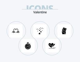 Valentinstag-Glyphen-Icon-Pack 5 Icon-Design. Liebe. Liebe. Stift. Tag. Valentinstag vektor