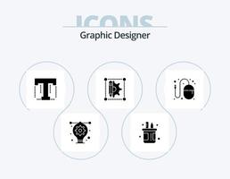 Grafikdesigner Glyph Icon Pack 5 Icon Design. Design. Ausrüstung. Topf. Design. Designer vektor