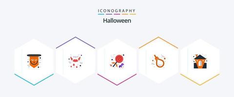 halloween 25 platt ikon packa Inklusive rep. halloween. vampyr. galge. Semester vektor