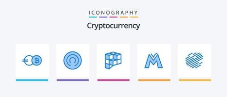 kryptovaluta blå 5 ikon packa Inklusive krypto. faktum. mynt. crypto valuta. mynt. kreativ ikoner design vektor