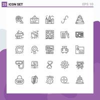 25 kreative Symbole moderne Zeichen und Symbole der Pyramidenwährung Bild Bank Gulden editierbare Vektordesign-Elemente vektor