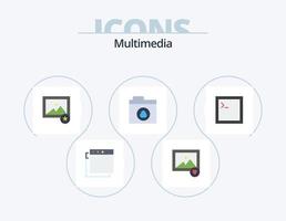 Multimedia-Flachbild-Icon-Pack 5-Icon-Design. . vektor