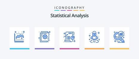 Statistische Analyse Blue 5 Icon Pack inklusive Finanzen. Unternehmen. Graph. Analyse. Kuchen. kreatives Symboldesign vektor